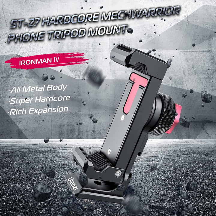 Handy Stativ Adapter, ULANZI ST-27 Metall Handyhalterung Stativ mit 3 Cold Shoe, Arca-Swiss Handy Ha