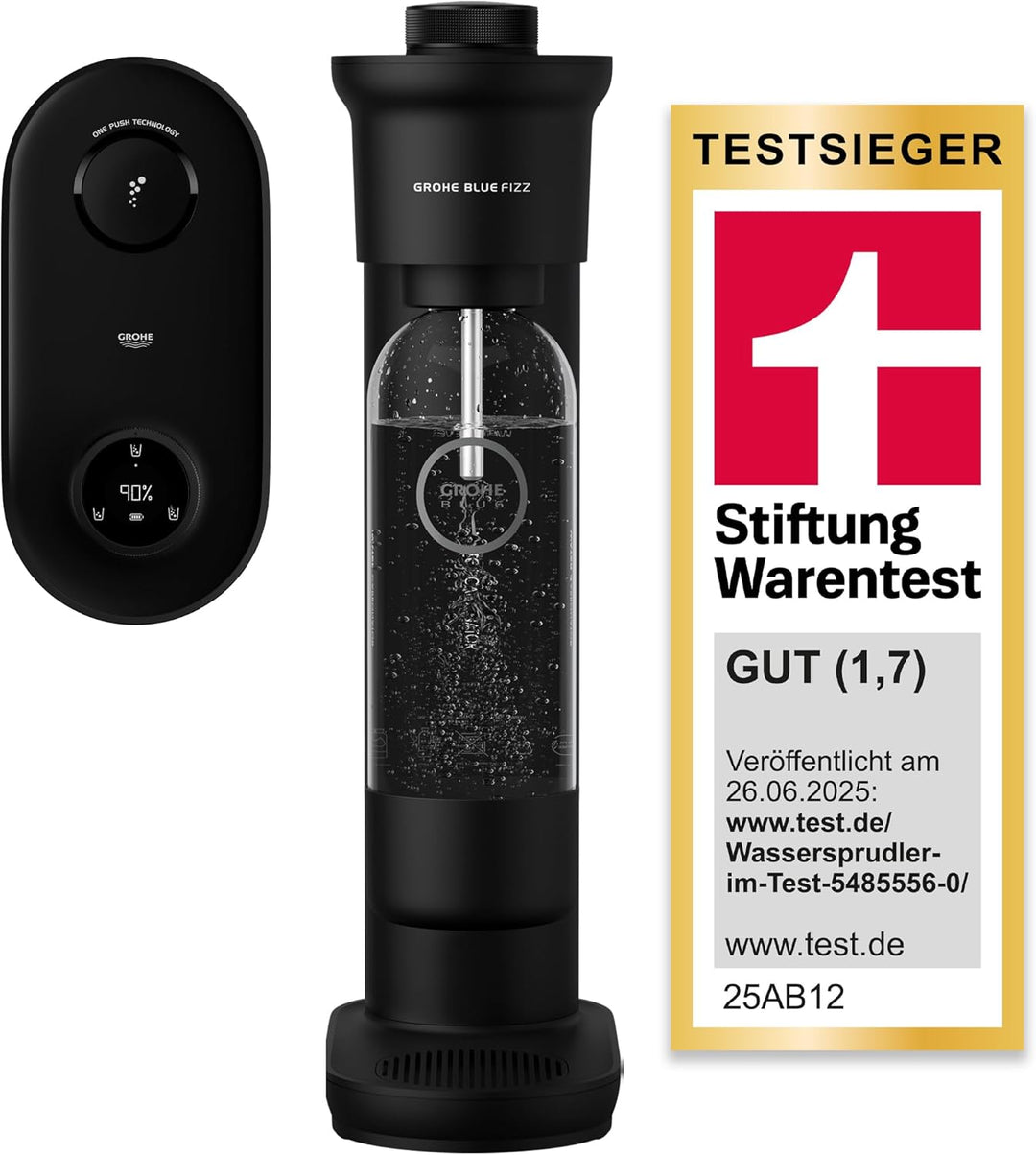 GROHE Blue Fizz - Wassersprudler Duo Set (mit CO2-Füllstandsanzeige, 3 einstellbare CO2 Stufen, ohne