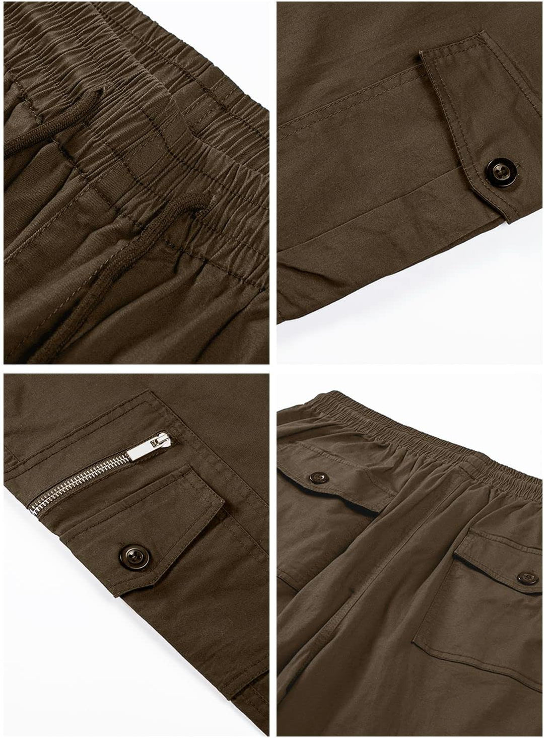 Jolicloth Cargohose Herren Baumwolle Outdoorhose Lange Baggy Hose Casual Freizeithose Pants M Braun,