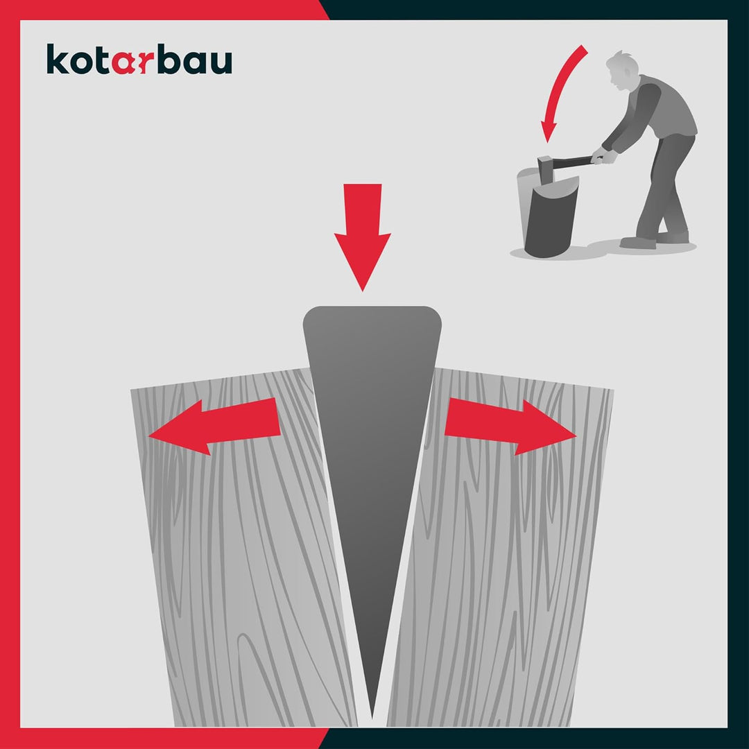 KOTARBAU® Drehspaltkeil Geschmiedet zum Spalten von Holz aus Stahl