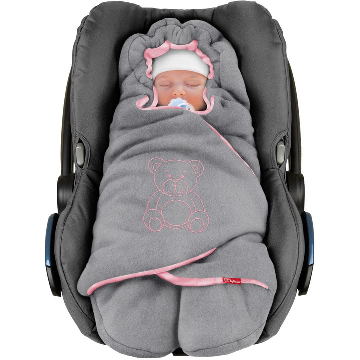 ByBoom Baby Winter-Einschlagdecke "Das Original mit dem Bären", Universal für Babyschale, Autositz,