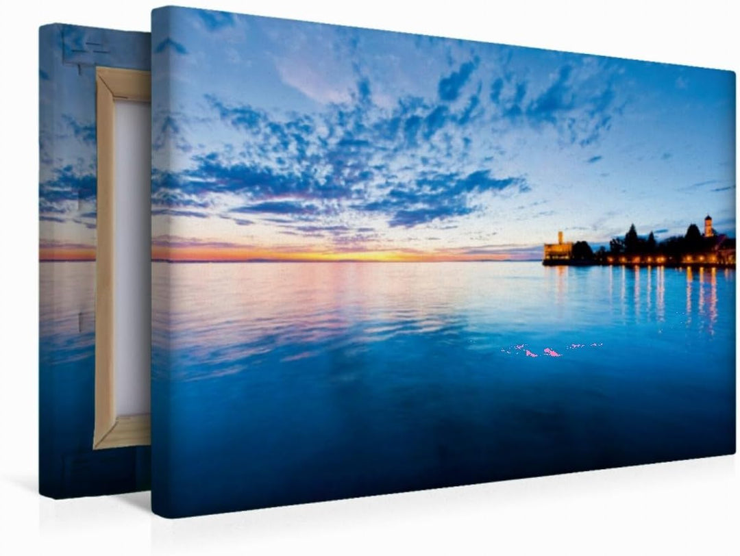 Premium Textil-Leinwand 45 x 30 cm Quer-Format Schloss Montfort in Langenargen am Bodensee | Wandbil