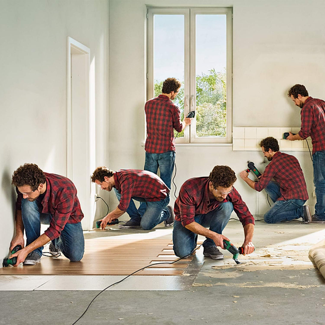 Bosch Multifunktionswerkzeug PMF 220 CE Set (220 Watt, im Koffer) & 25tlg. Schleifblatt-Set verschie