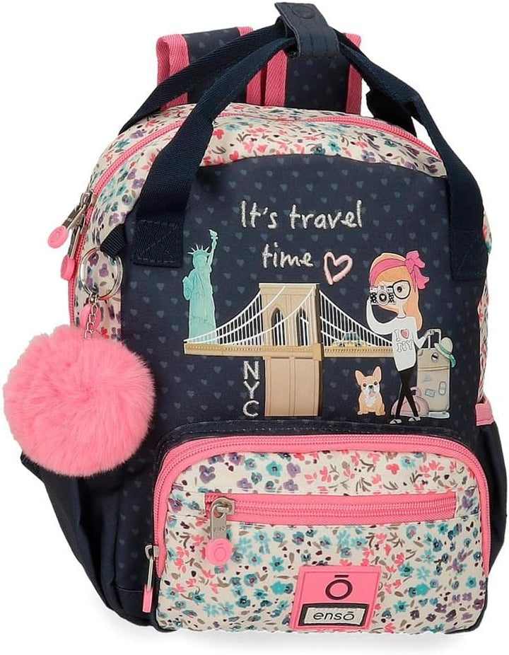 Enso Travel Time Kleiner Rucksack, Blau, 23 x 28 x 10 cm, Polyester, 6,44 l, Kleiner Rucksack