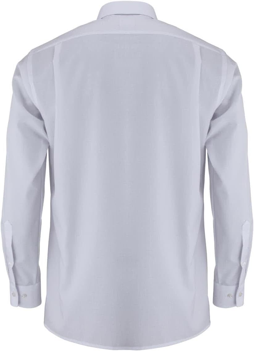 OLYMP Luxor modern fit Hemd Haifisch Kragen Langarm Popeline weiss 45 Weiss, 45 Weiss