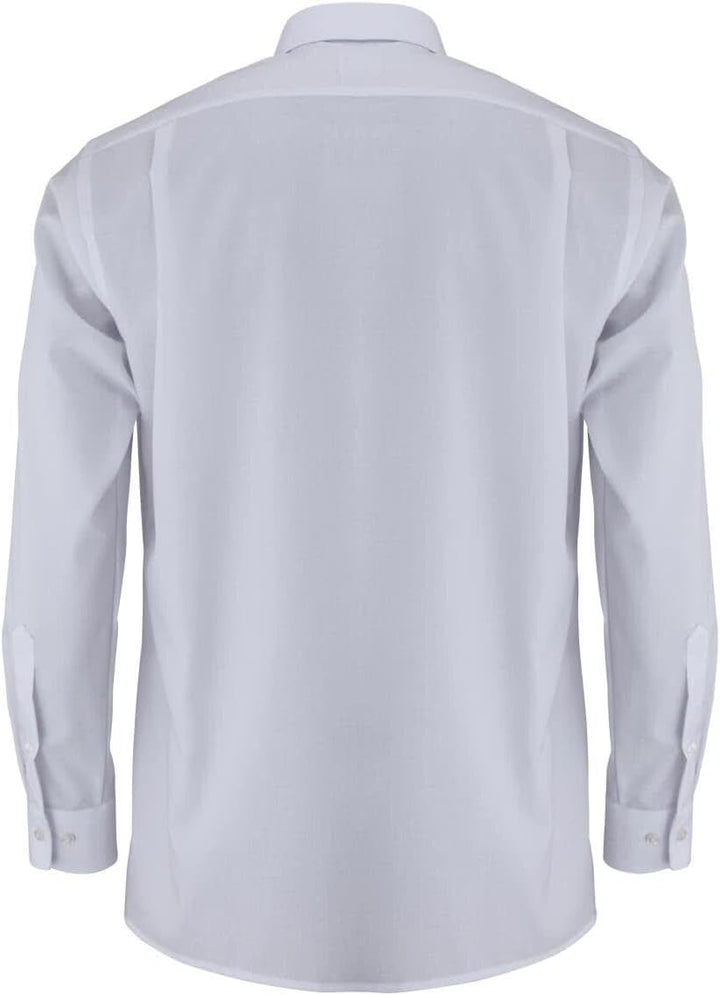 OLYMP Luxor modern fit Hemd Haifisch Kragen Langarm Popeline weiss 45 Weiss, 45 Weiss