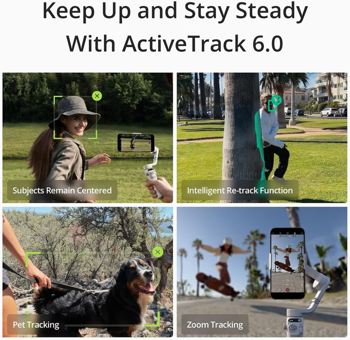 DJI OSMO Mobile 6 Smartphone-Gimbal, 3-Achsen-Stabilisierung, integrierter Verlängerungsstab, handli