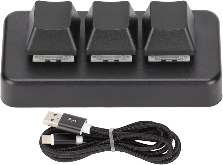 Goshyda Mechanische -Makro-Tastatur, 3 Tasten, USB-Schnittstelle, Mechanische, Programmierbare -Tast