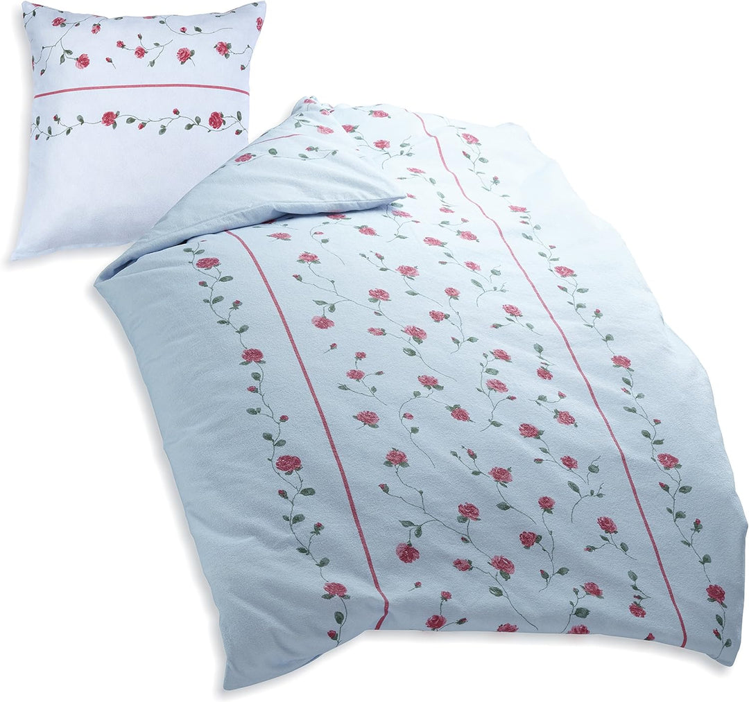 Dyckhoff 3054670400 Melina Weichfrottierbettwäsche, RV Garnitur 135 x 200 cm und 80 x 80 cm Kissen,