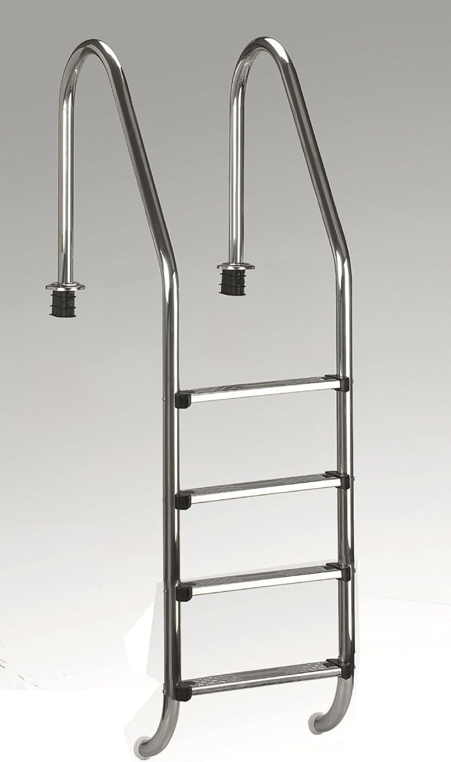 Steinbach Einbaubeckenleiter Edelstahl, 4-stufig, mit Ankersockel, für Beckentiefe 150 cm, weite Aus