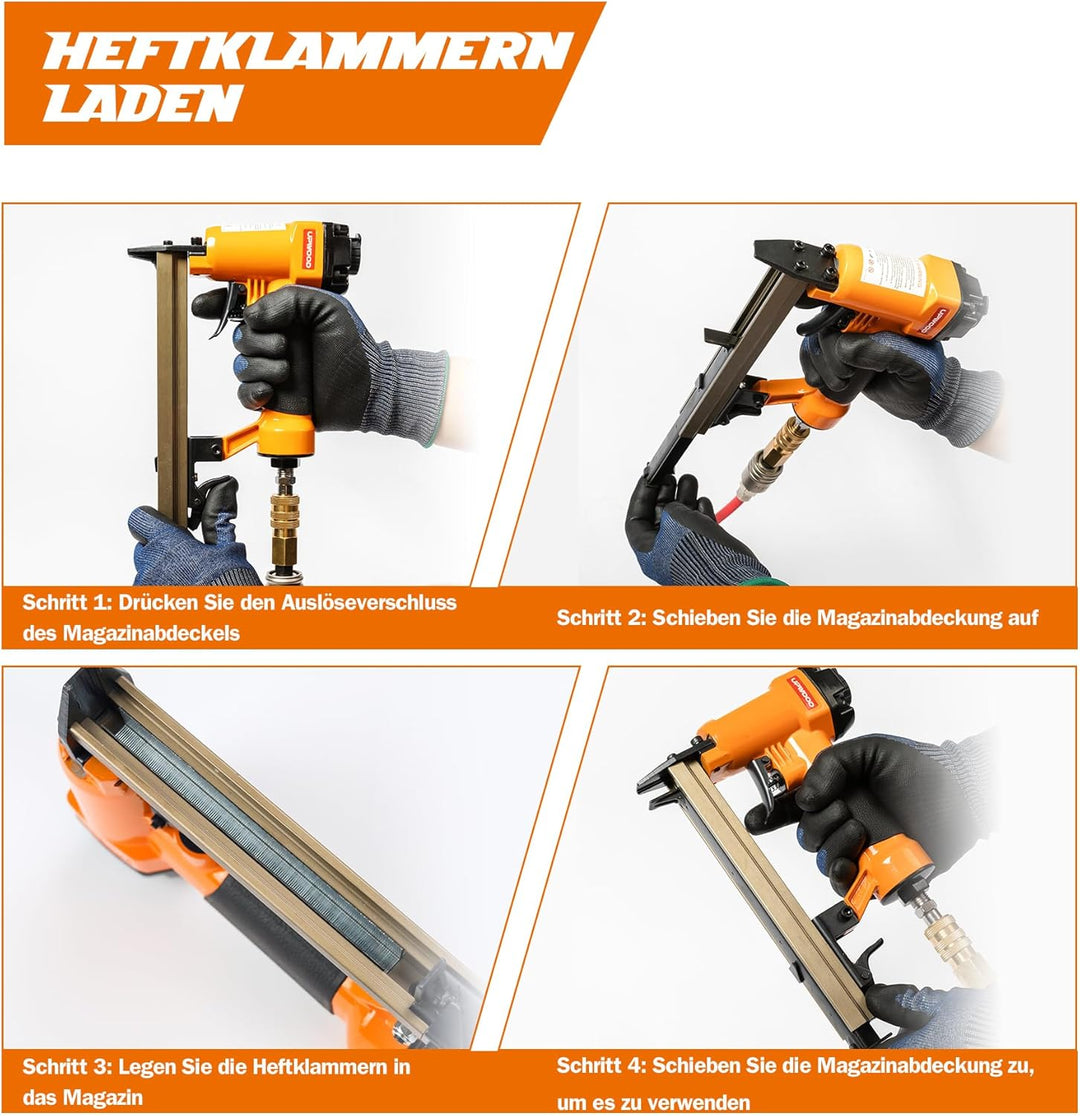 UPWOOD 7116 Pneumatischer Heftgerät, 22 Gauge, 3/8 Zoll Krone, 1/4 Zoll bis 5/8 Zoll Länge, luftbetr