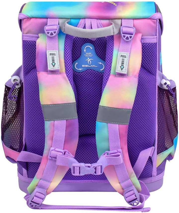 Belmil ergonomischer Schulranzen Set 4 -teilig für Mädchen 1, 2 Klasse Grundschule/Super Leicht 800-