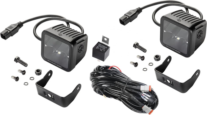 HELLA LED Scheinwerfer Black Magic Cube Kit 3.2" - 12/24V - 3000lm - 2 Stk Set quadratisch LED Zusat