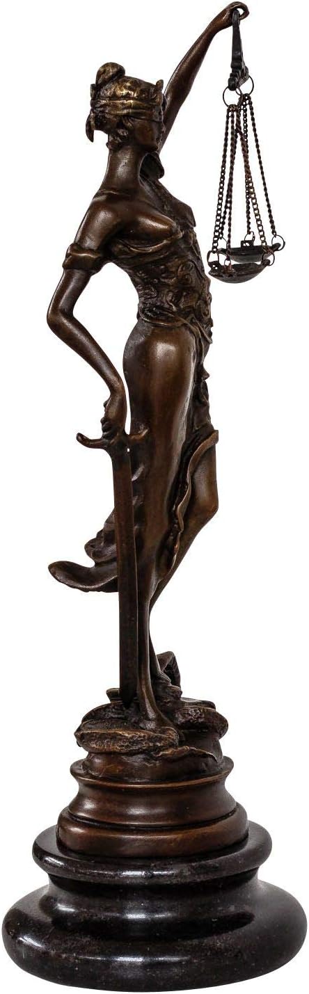 aubaho Bronzeskulptur Justitia Justizia Bronzefigur Bronze Figur Skulptur Antik-Stil