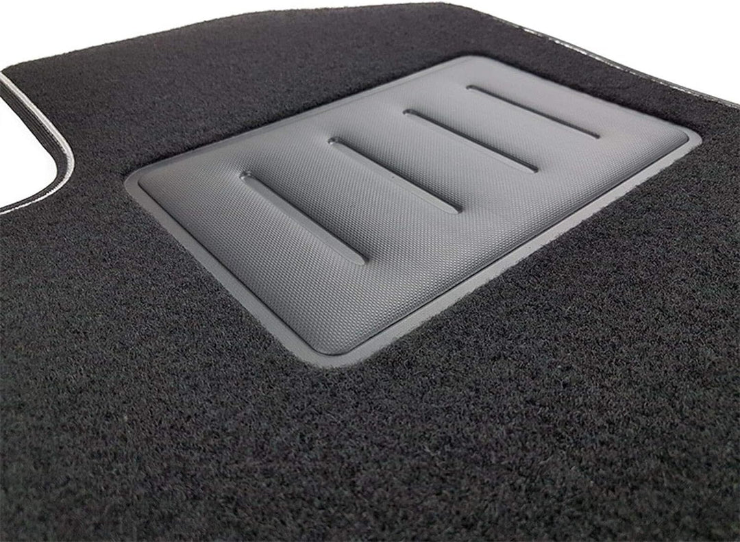 Das Teppich Auto, sprint01300, Fußmatten Teppiche Schwarz rutschfest, verstärkter Rand, zweifarbig