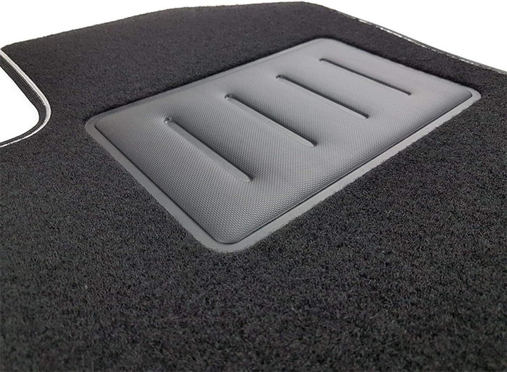Das Teppich Auto, sprint01300, Fußmatten Teppiche Schwarz rutschfest, verstärkter Rand, zweifarbig