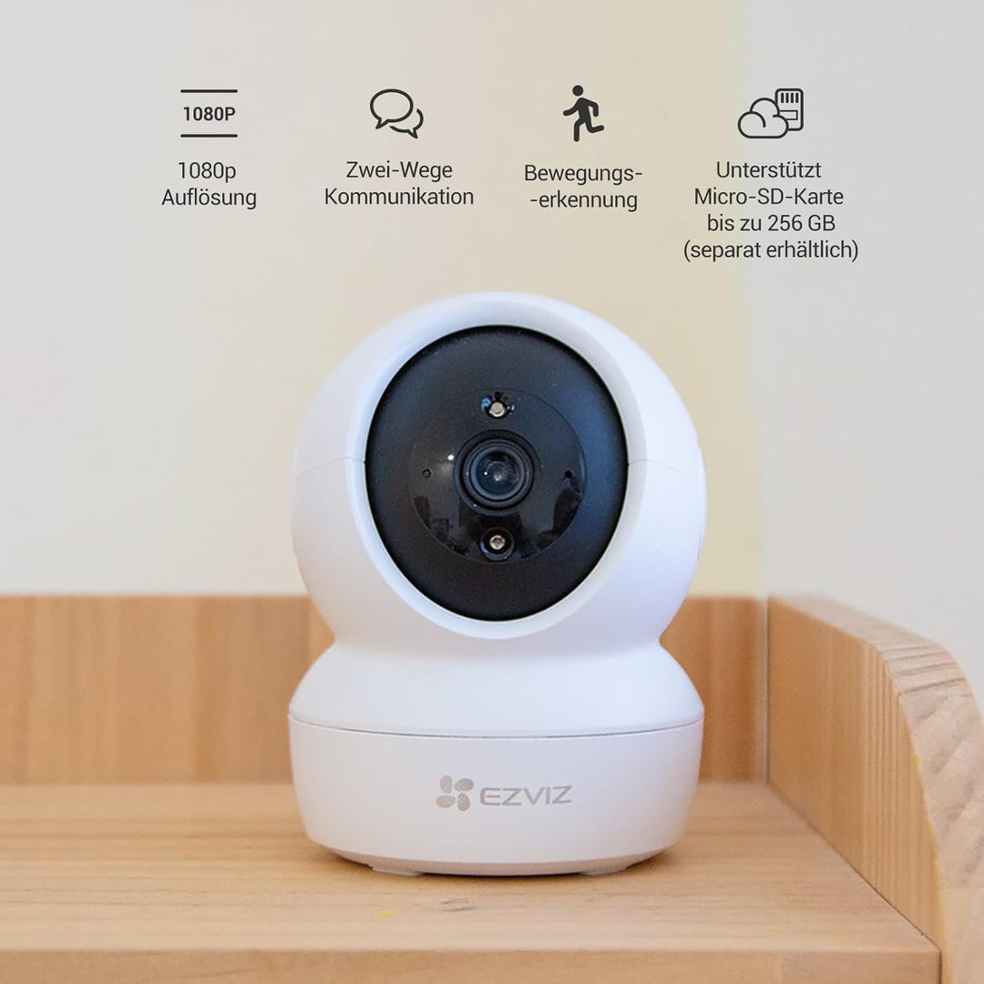 EZVIZ 1080P WLAN IP Kamera, schwenkbare Überwachungskamera Innen mit Zwei-Wege-Audio, Bewegungsverfo