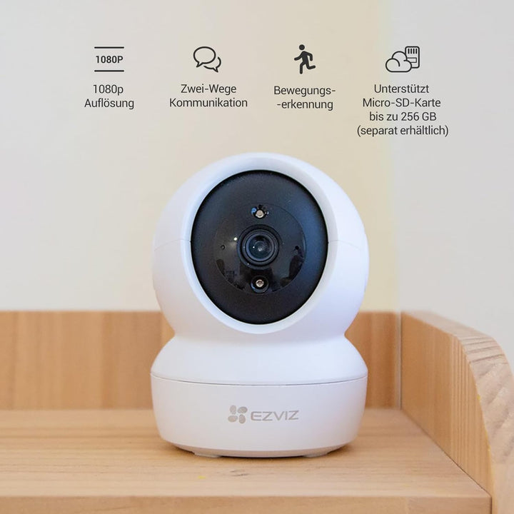 EZVIZ 1080P WLAN IP Kamera, schwenkbare Überwachungskamera Innen mit Zwei-Wege-Audio, Bewegungsverfo