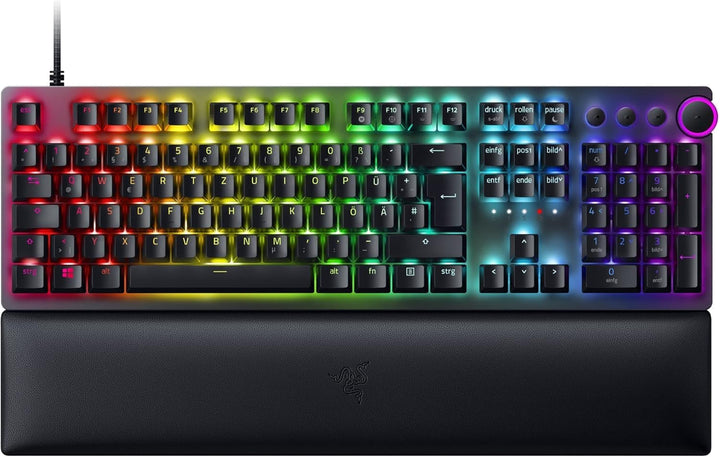 Razer Huntsman V2 (Purple Switch) - Praktisch latenzfreie optische Gaming-Tastatur (Handballenauflag
