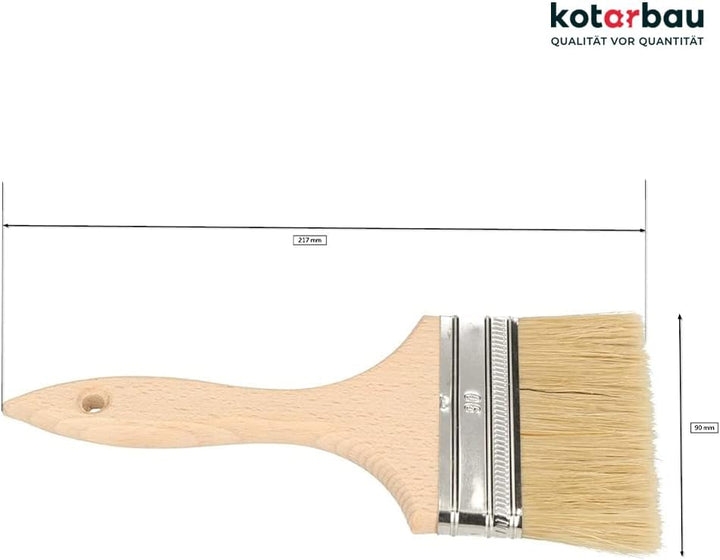 KOTARBAU® 20er Set Farbpinsel Mit Holzgriff Alle 90 mm Flachpinsel Beizen Lasur Farben Malerpinsel S