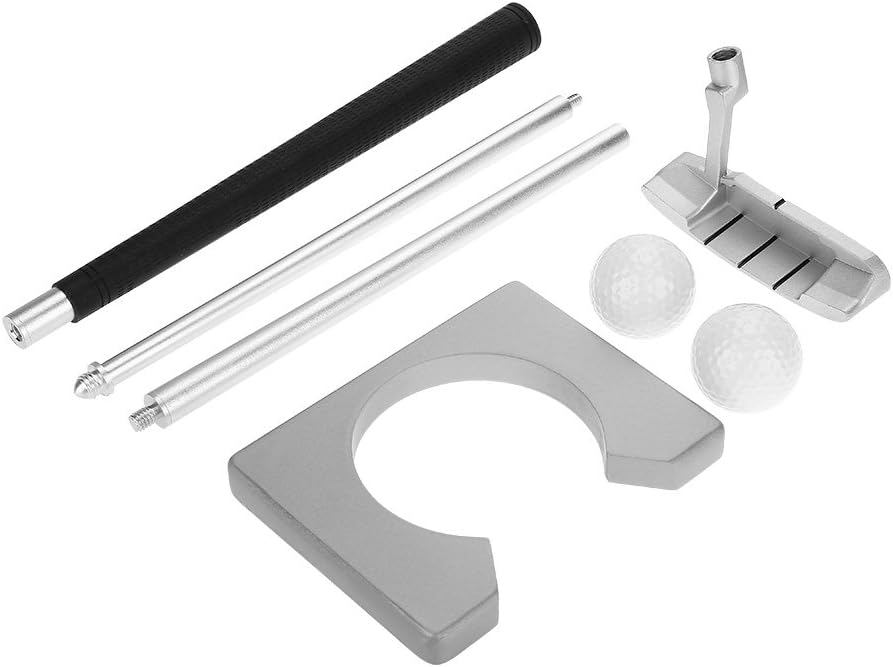 Portable Golf Putter Set Kit mit Ball und PVC-Tasche, Alu-Putter und Holz Tor Rack