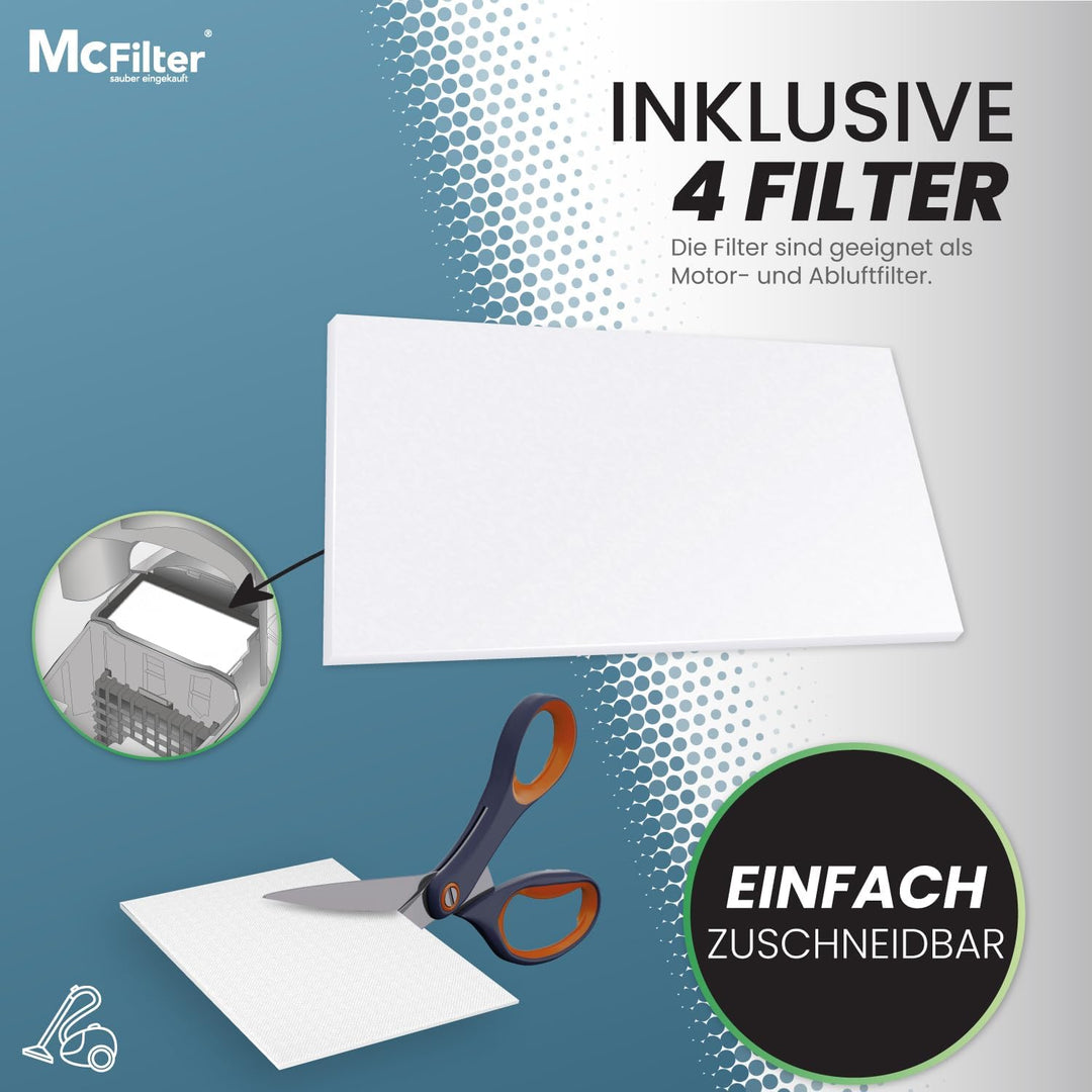 McFilter | 20 Staubsaugerbeutel geeignet für Swirl A07 | für AEG, Electrolux | A 07 | 5-lagiger Stau