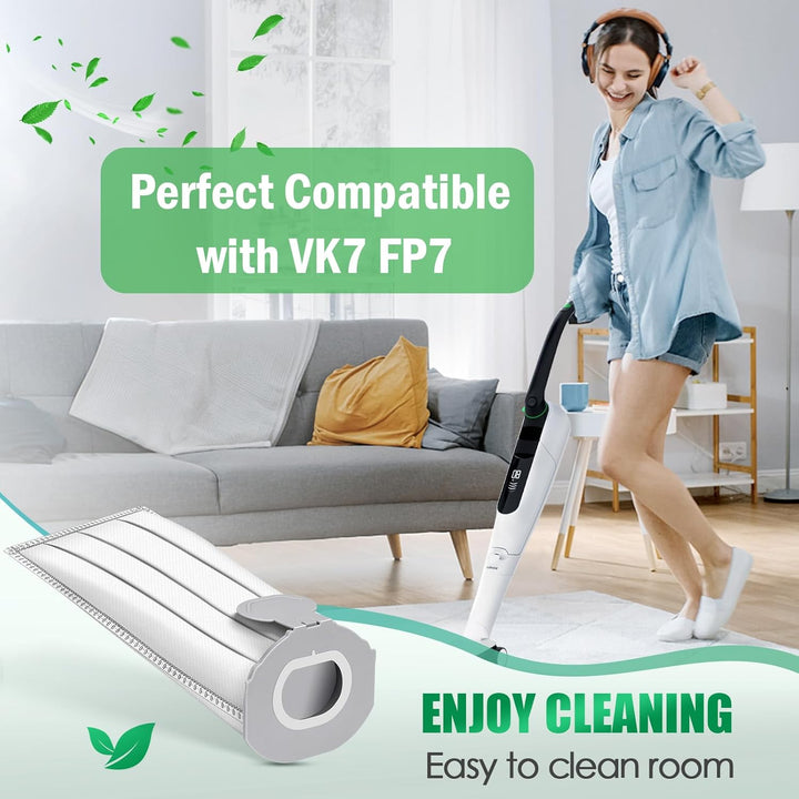 ROMIVO 10 StĂźck Staubsaugerbeutel kompatibel mit Vorwerk Kobold VK7S VK7 FP7S FP7 Staubsauger Akku,