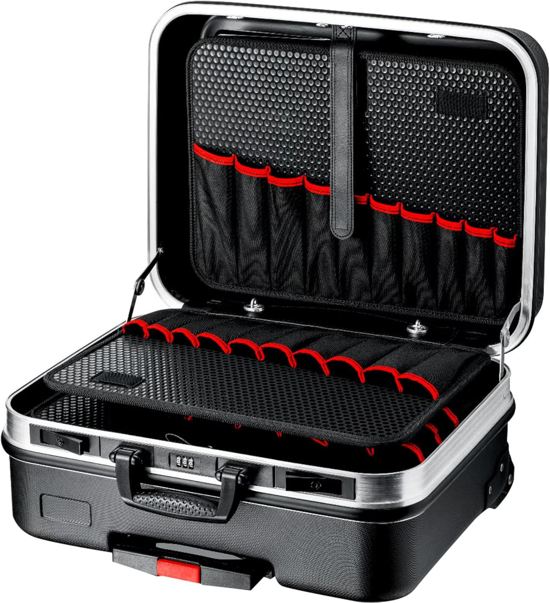 KNIPEX Werkzeugkoffer "BIG Basic Move", leer, mit Rollen, Teleskopgriff, 54 Steckmöglichkeiten, 33 l