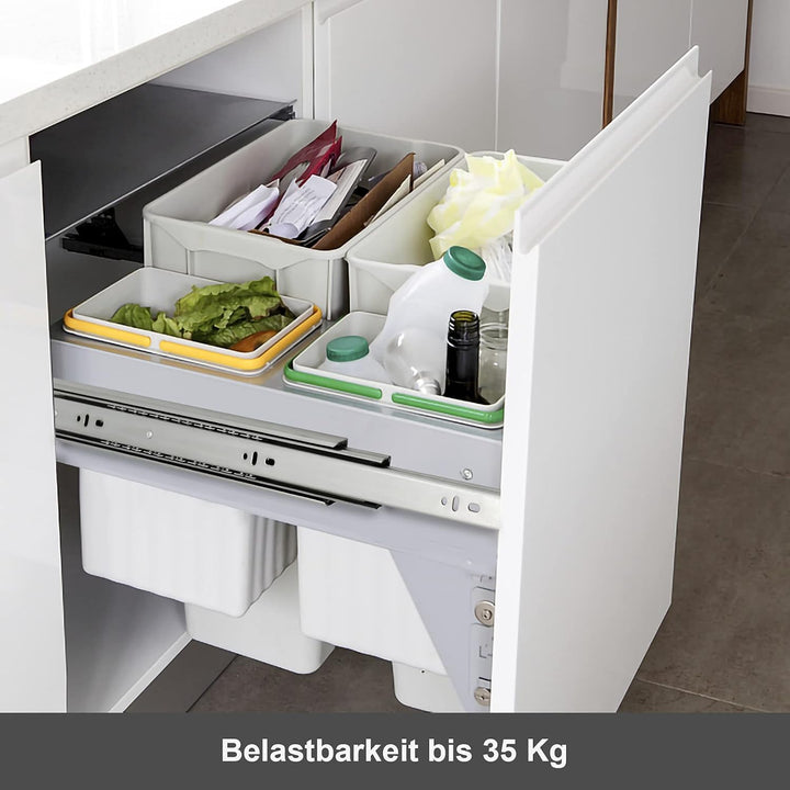 Tubiaz 4 Paar(8 Stück) Schubladenschienen 600mm mit Rillenkugellager, H 1.2 * 1.2 * 1.5mm, für Schub