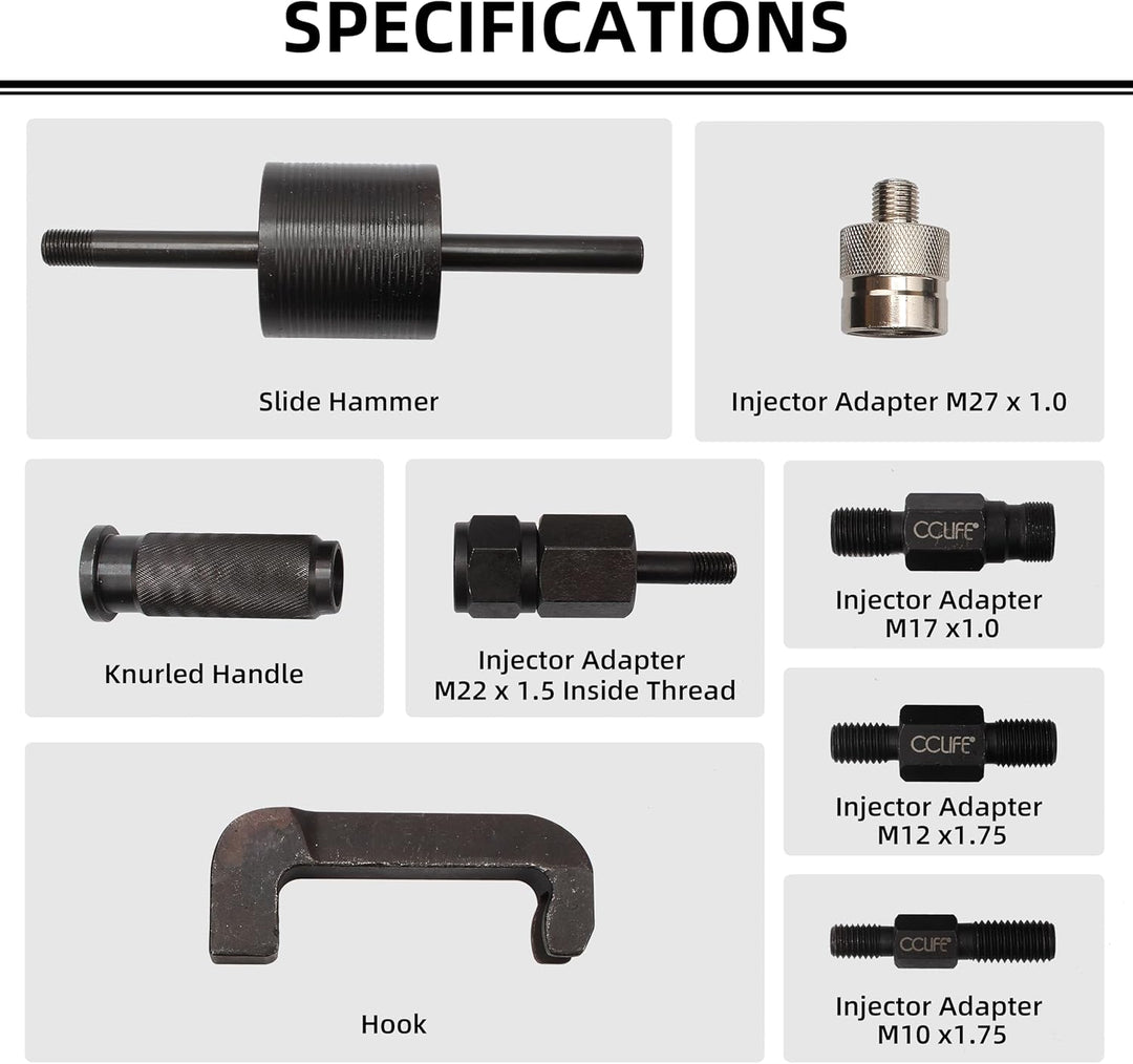 CCLIFE 8 TLG Diesel injektor Injektoren Einspritzdüsen Abzieher Auszieher Werkzeug CDI 8tlg, 8tlg