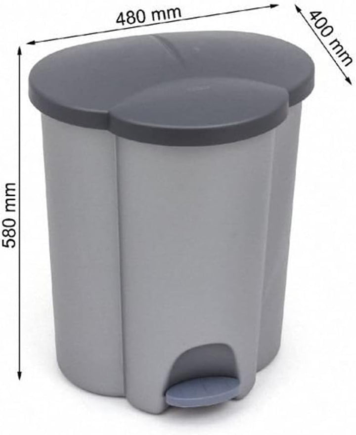 Curver Trio V2 Abfalleimer 40L Treteimer Müllsortierung 3 Fächer Mülltrennsystem Abfalltrennsystem 3