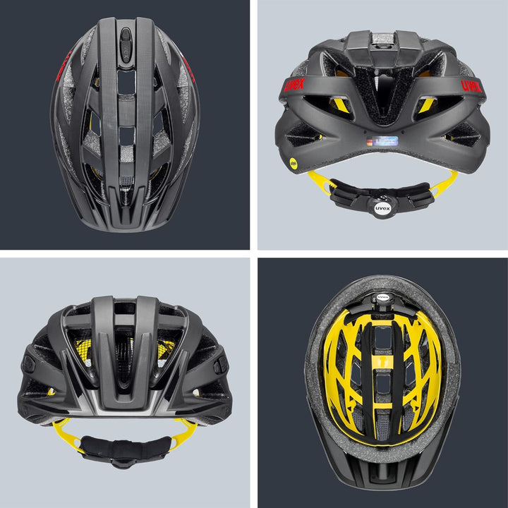 Uvex i-vo cc Mips - Allround Helm - Fahrradhelm Titan - Red Mat 56-60 cm Single, Titan - Red Mat 56-