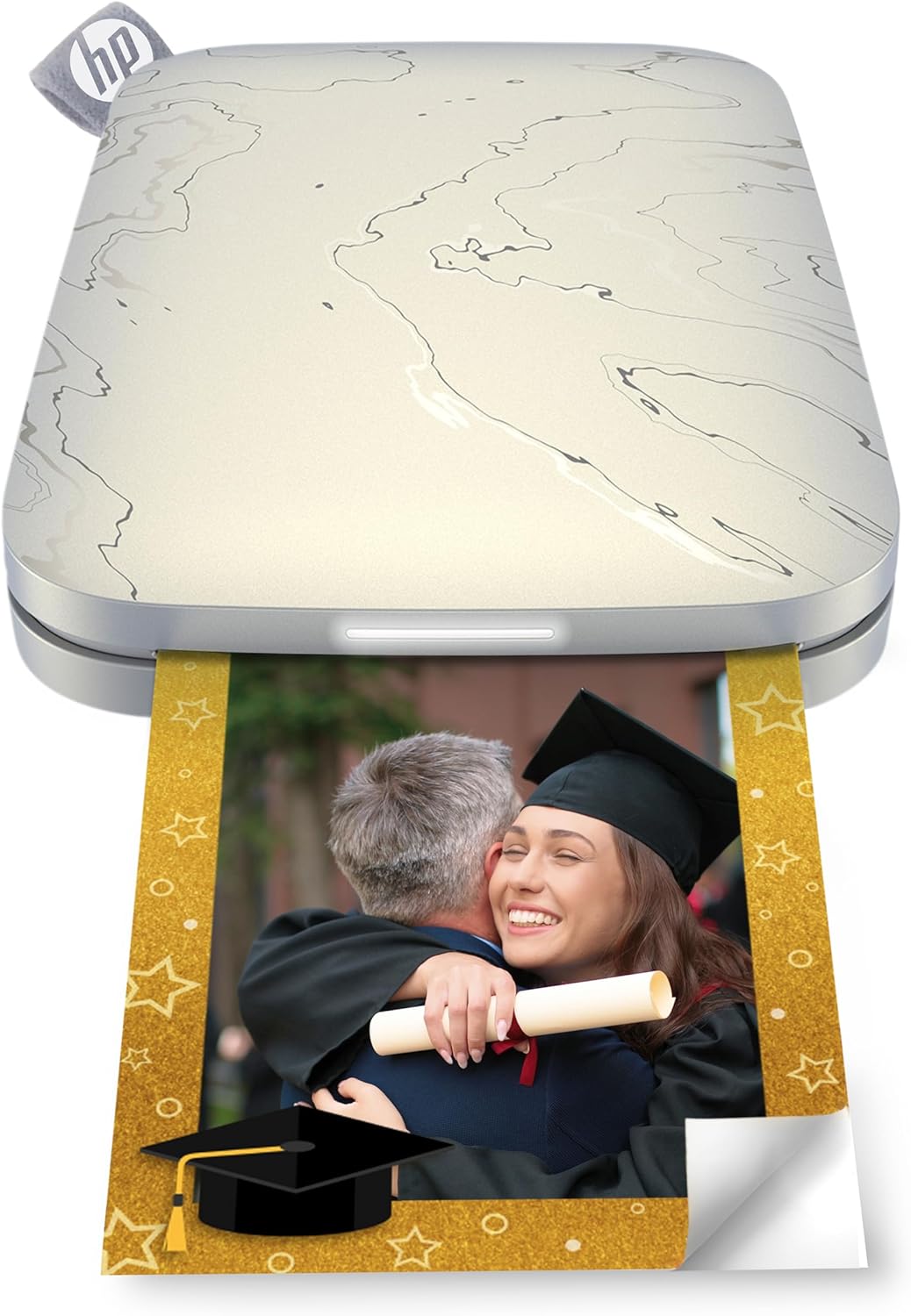 HP Sprocket Portable 5.8x8.7 cm Sofortbilddrucker (Weiss) & Sprocket 5.8x8.7 cm Premium Zink Sticker