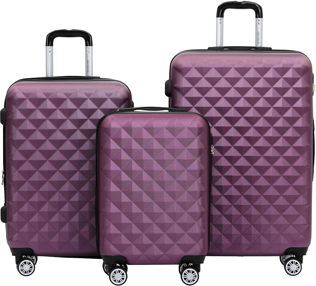 BEIBYE Kofferset 4 Zwillingsrollen Hartschale Trolley Koffer Reisekoffer Reisekofferset Gepäckset in