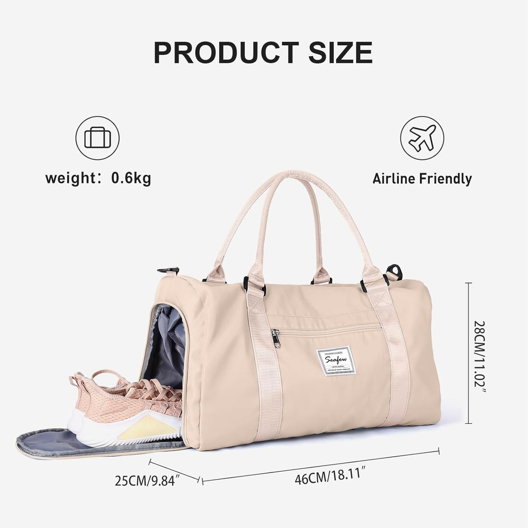 Sport Duffel Bag Damen,Sporttasche mit Nassfach&Schuhfach Reise Duffel Bags Übernachtungstasche Leic