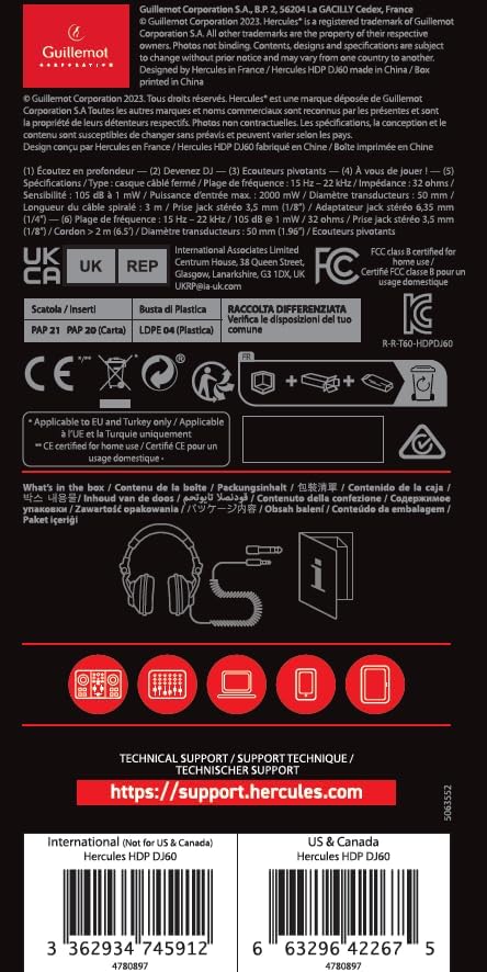 Hercules HDP DJ60 - Geschlossene DJ-Kopfhörer., Hercules HDP DJ60