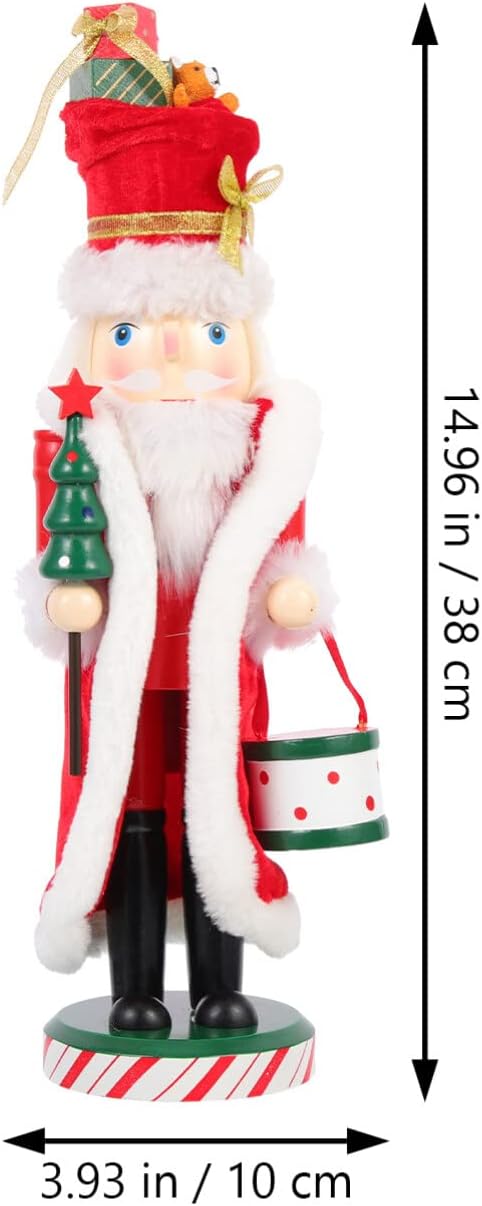 ibasenice Weihnachten Nussknacker Figur aus Holz Weihnachtsmann Nussknacker Soldat Figuren Ornament