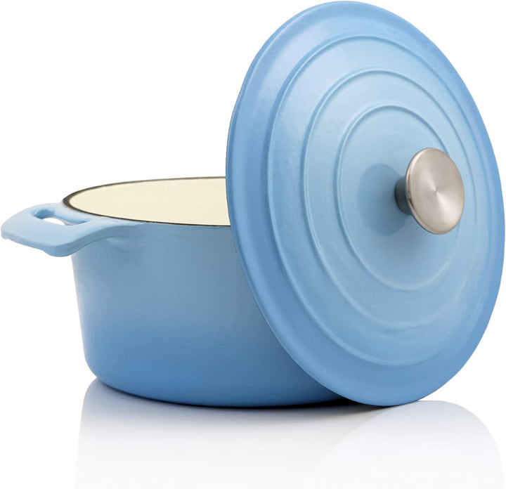 BBQ-Toro Cocotte | 4,0 Liter, Ø 24 cm | Emaillierter Gusseisen Bräter mit Deckel | induktionsgeeigne