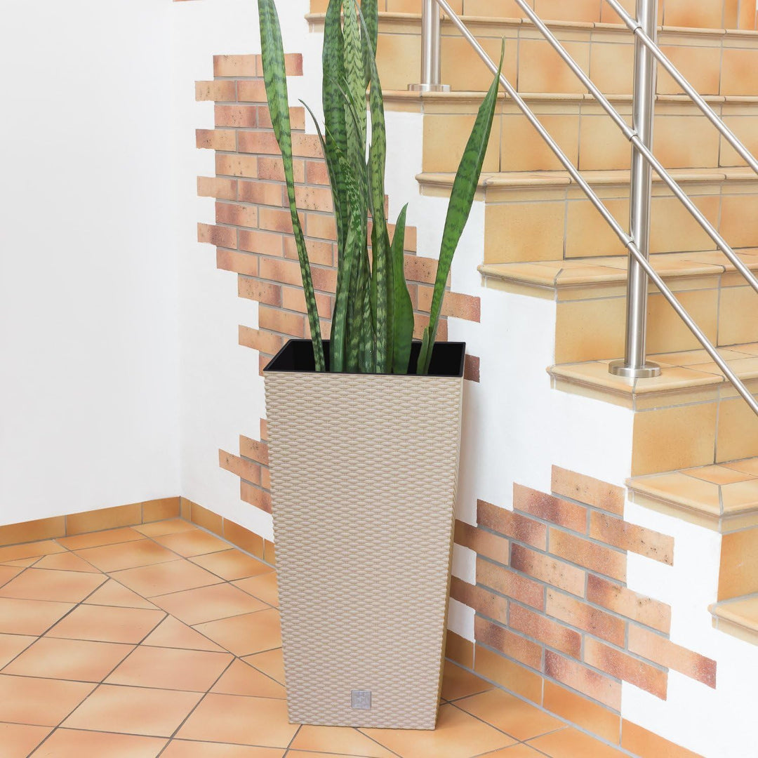 Maceta Rato de 91,5 litros con inserto 40 x 40 x 75 cm en color mocca Beige (Mocca) 40x40x75 Single,