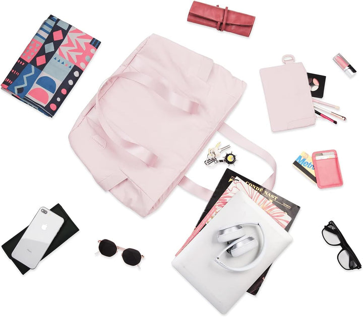BAGSMART Damen-Einkaufstasche, grosse Umhängetasche, Henkel, Handtasche mit Yogamatten-Schnalle für