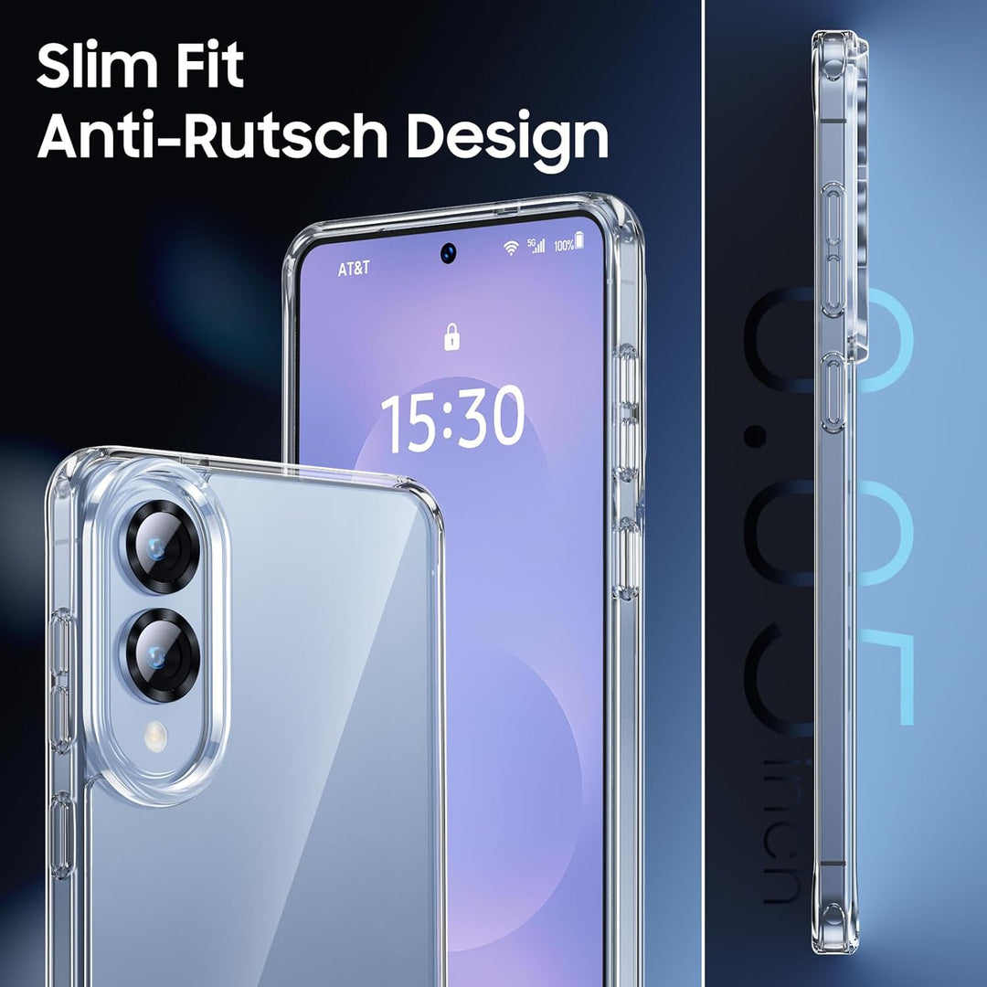 UniqueMe für Samsung Galaxy S25 Edge Hülle - Handyhülle für Samsung S25 Edge Case, 5 in 1 Set Rundum