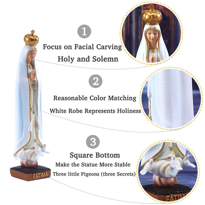 QIANLING 20,3 cm H Our Lady of Fatima Figuren, religiöse Geschenke, Our Lady of Fatima, Statue, kath