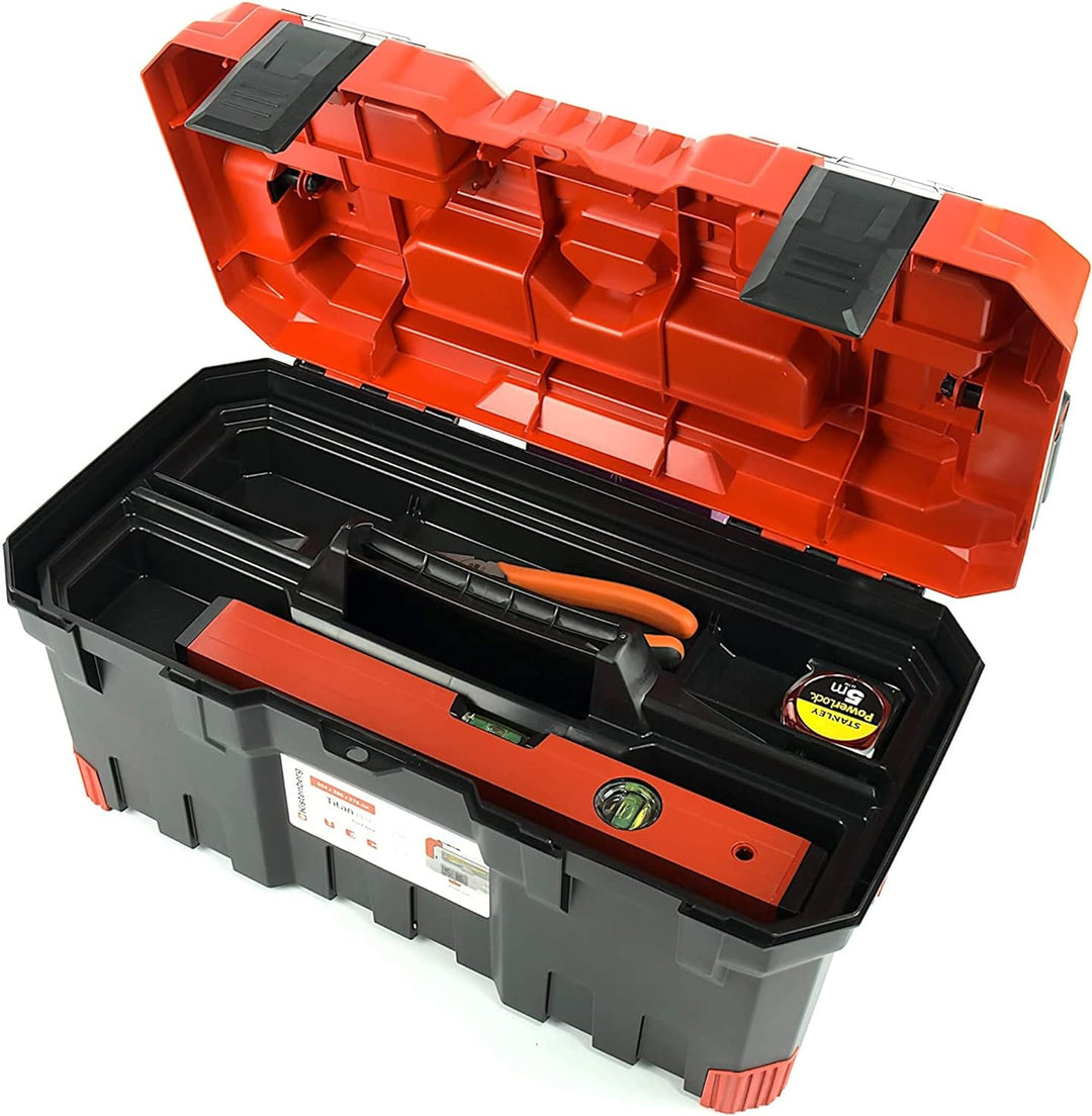 Kistenberg Titan Plus Werkzeugkiste (Version: KTIPA5530-3020 554 x 286 x 276) Schwarz-rot, Schwarz-r