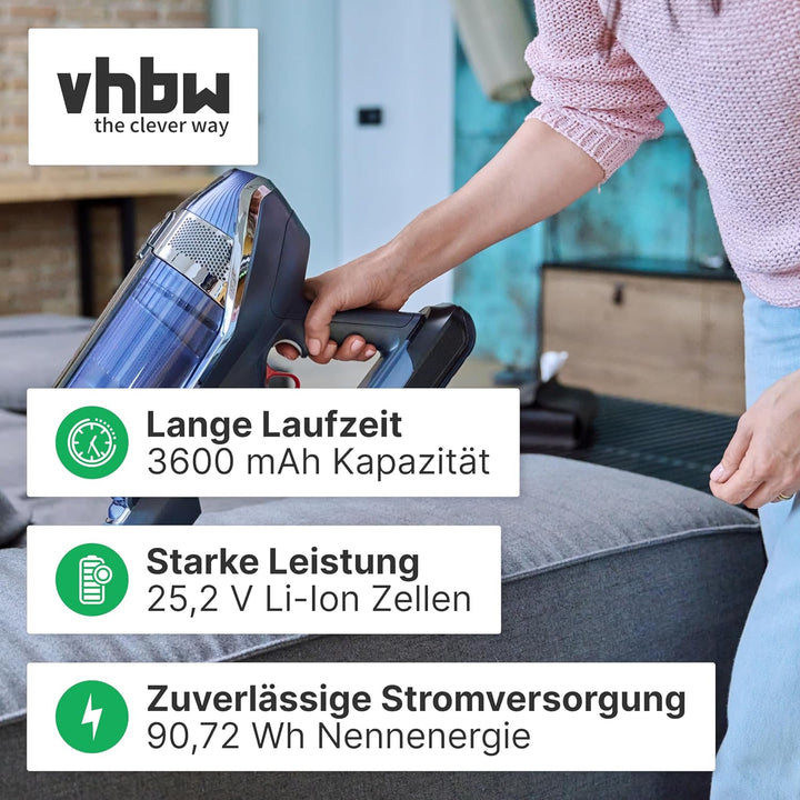 vhbw Akku Ersatz für Dyson 970425-01, 970938-01, SV15, SV18 für Staubsauger (3600mAh, 25,2V, Li-Ion,