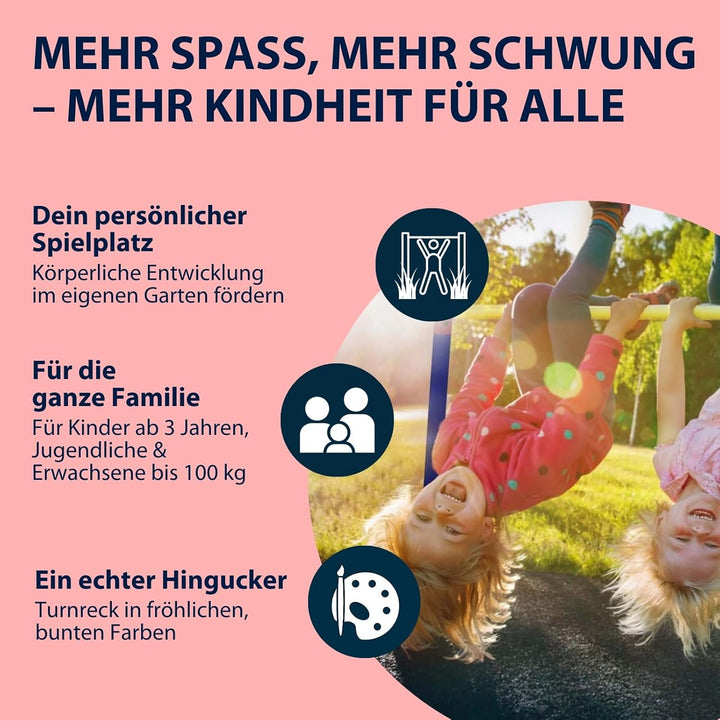 HUDORA Turnreck Fabian Standard/Pro - einfache/doppelte Turnstange für Kinder & Erwachsene - 4-fach