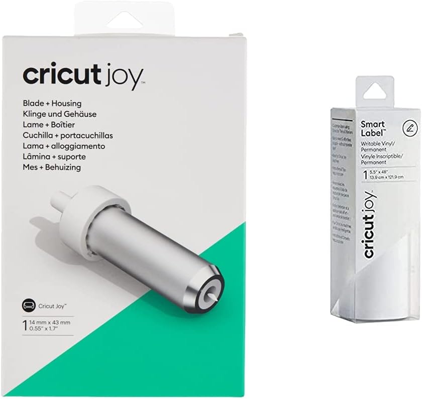 Cricut 2007927 Replacement Blades, Silver, for Joy & Joy Smart Label beschreibbares Vinyl, White Bun