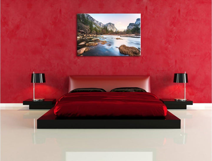 Pixxprint Yosemite National Park California, Format: 100x70 auf Leinwand, 100x70