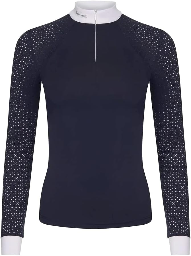 LeMieux Olivia Damen Show Shirt Langarm - Marineblau 38 Marineblau, 38 Marineblau