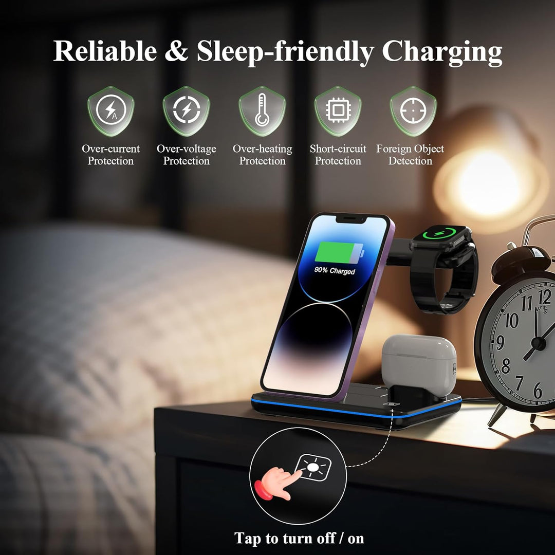 Minthouz Telefon Wireless Charger, 18W Schnellladestation fĂŒr iWatch (Watch Charger ist NICHT enthal