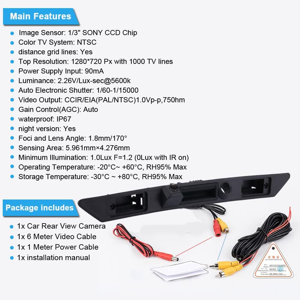 Auto Kofferraum Griff Rückfahrkamera Rückfahrkamera für Audi A3 A4 A6 Avant 8P1 8PA 8E2 B6 8EC B7 8E